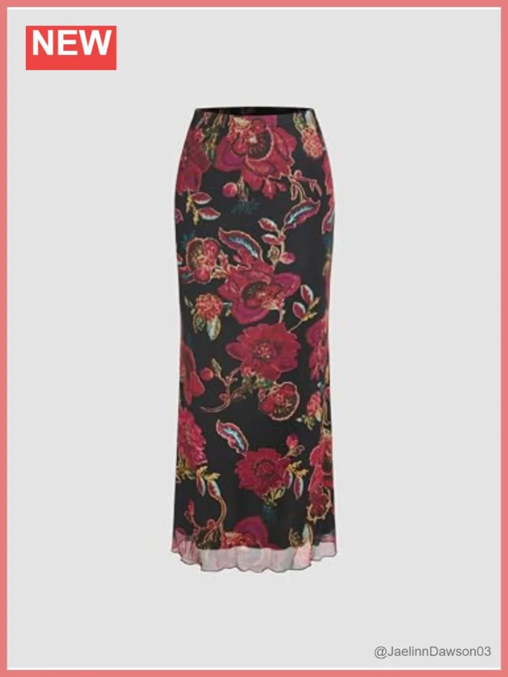 CIDER Women's Mesh Floral Boho Long Midi Skirts
